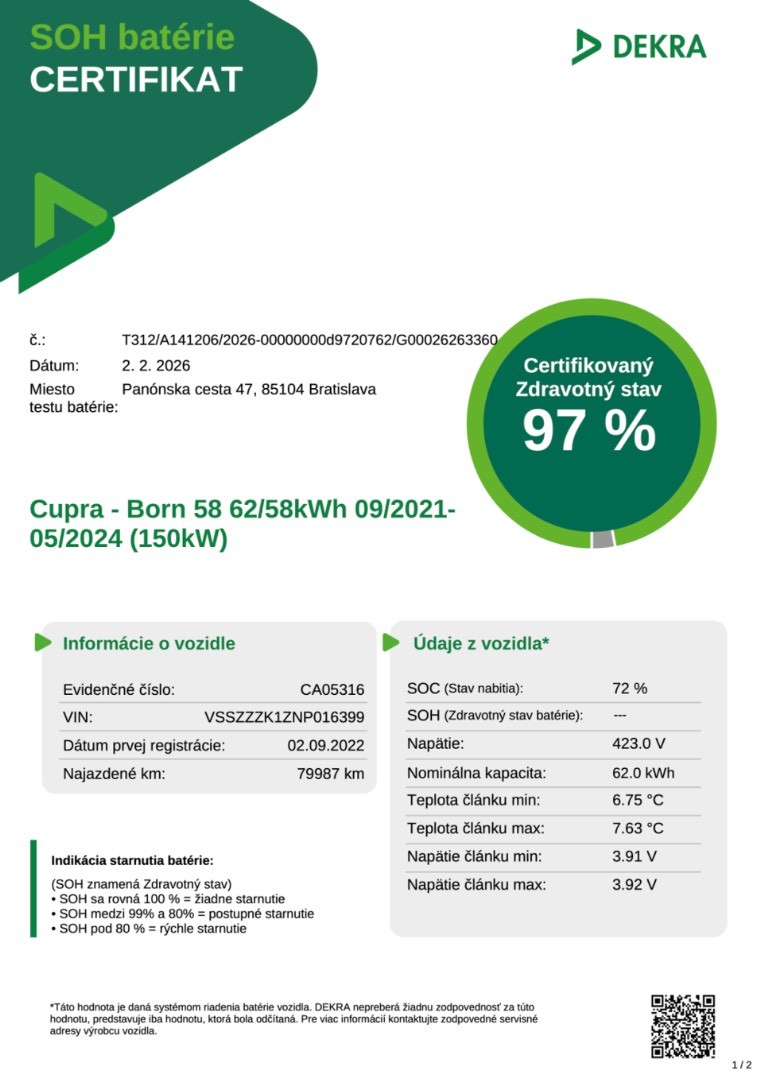 Cupra Born 150kW, 62kWh batéria, batéria 97% — foto 30